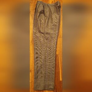 Bernard Zins Paris Brown Plaid Wool & Cashmere Trousers Sz 14/16 Made in France